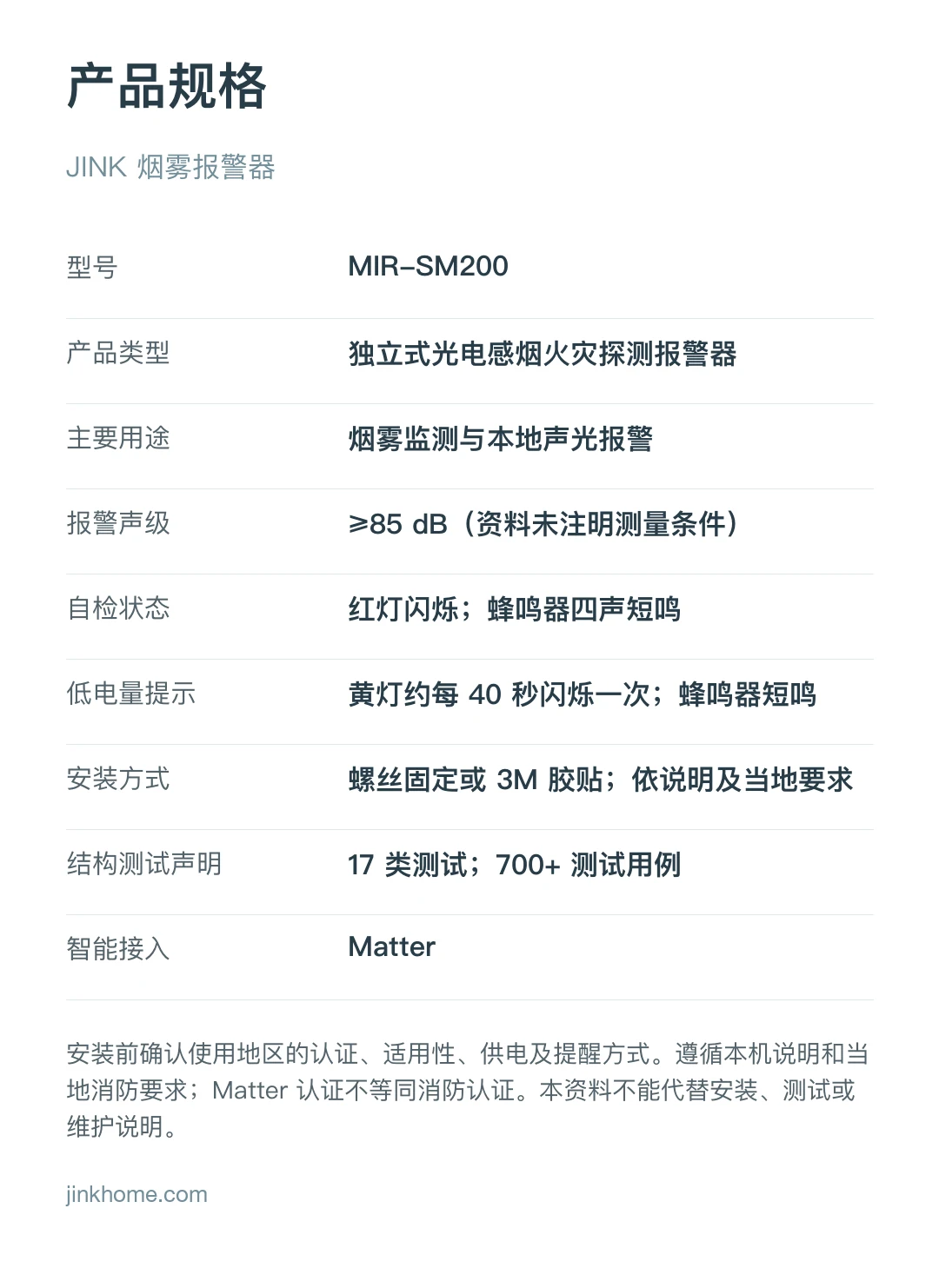 JINK 烟雾报警器 MIR-SM200 中文产品详情，第 17 部分