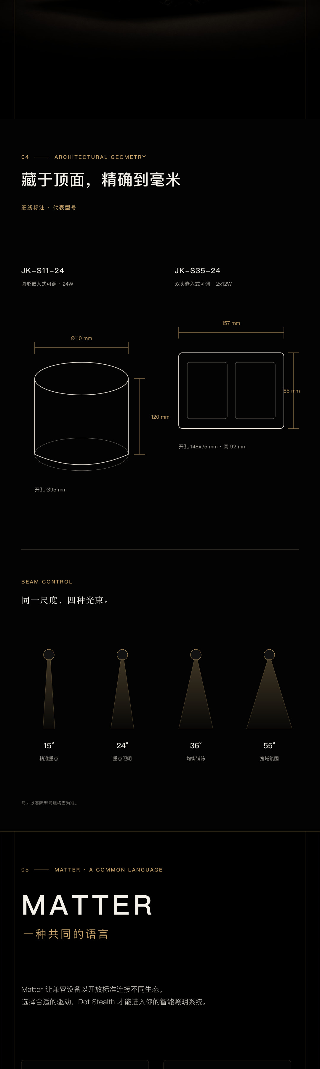 JINK 嵌入式筒灯 Dot Stealth 中文产品资料，第 3 部分