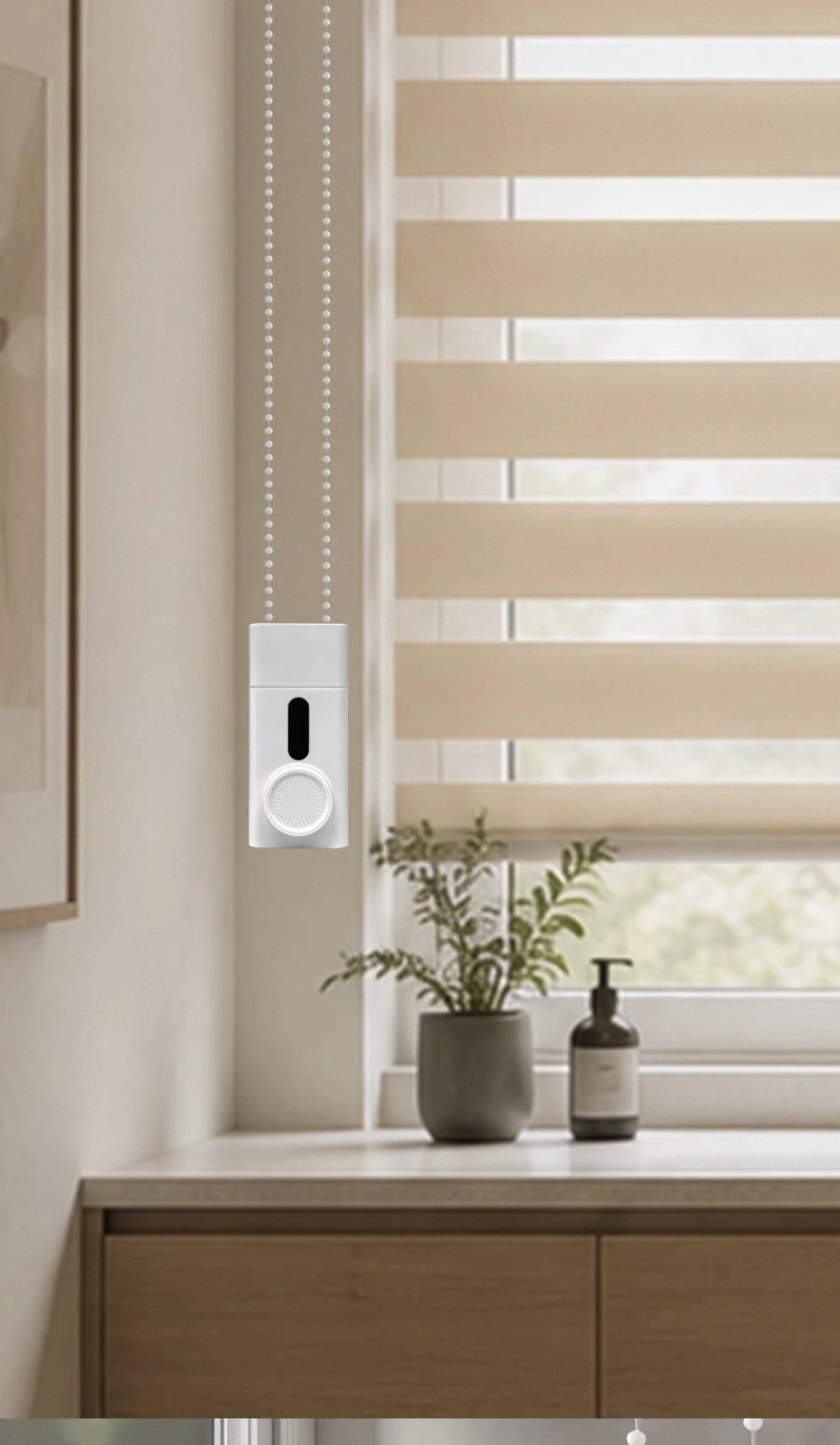 window-side roller shade with JINK Roller Shade Driver Pro