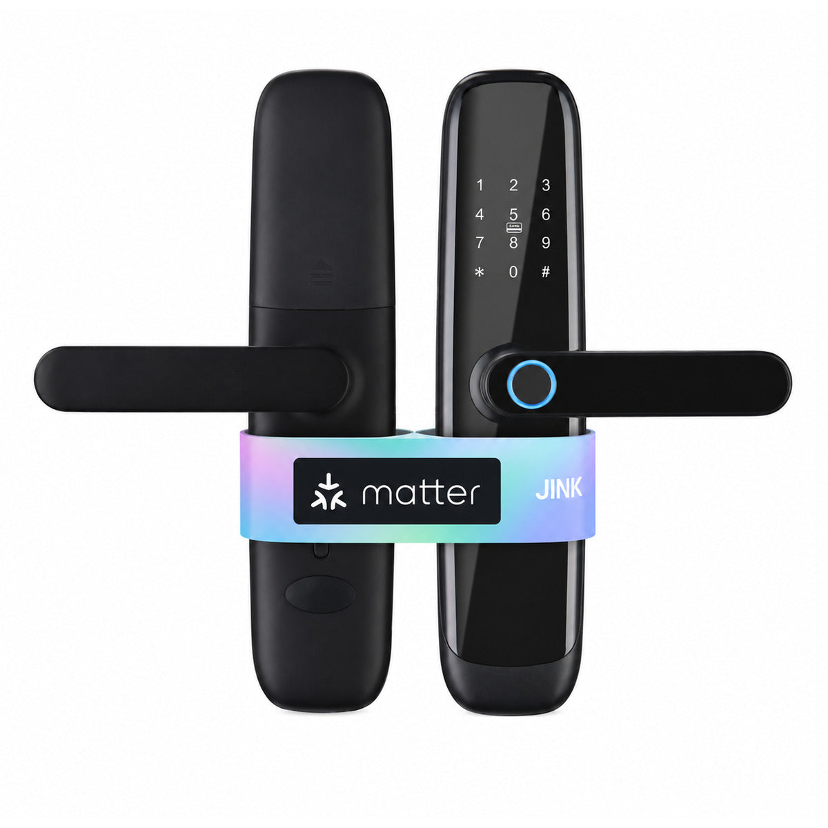 JINK Door Lock MX — Matter over Thread smart door lock on white background — standardized 1x1 media