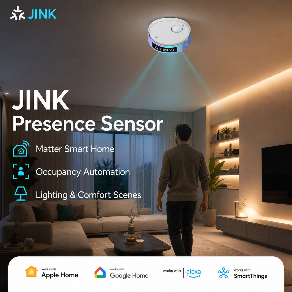 JINK Presence Sensor Matter smart home hero image — standardized 1x1 media