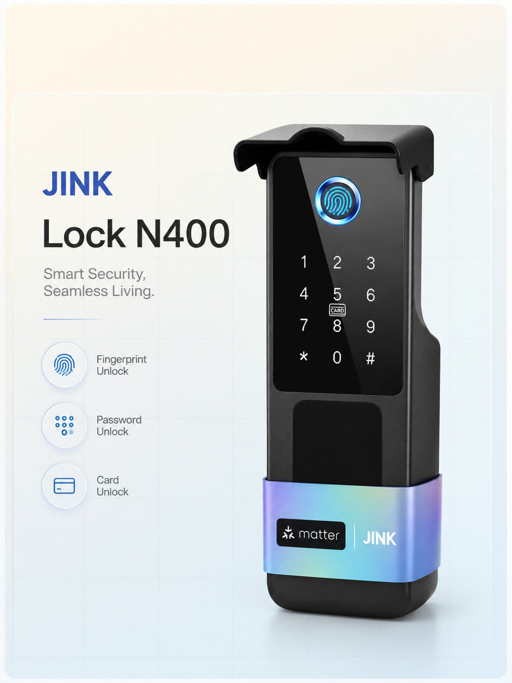 JINK Lock N400 Outdoor Smart Gate Lock — standardized 3x4 media