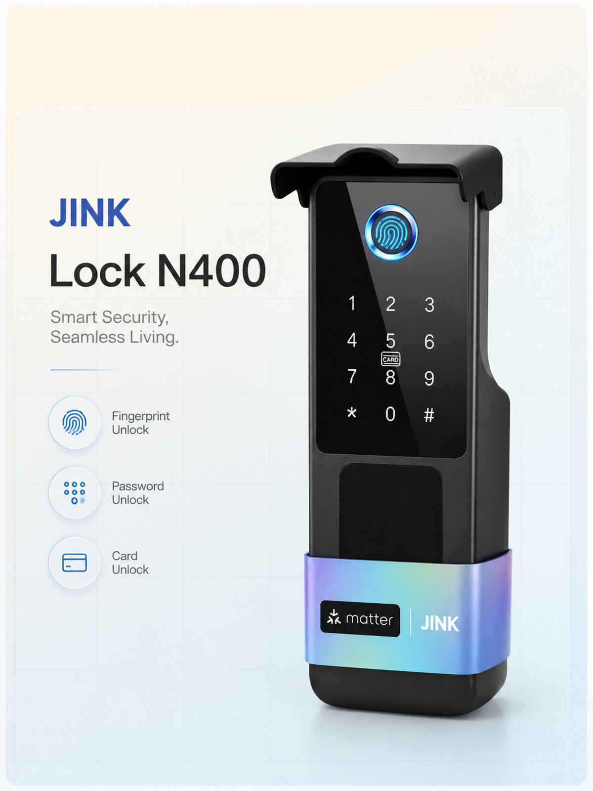 JINK Lock N400 Outdoor Smart Gate Lock — standardized 3x4 media
