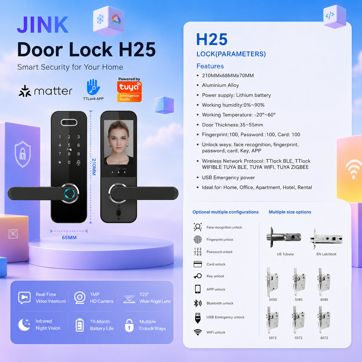 JINK Door Lock H25 — standardized 1x1 media