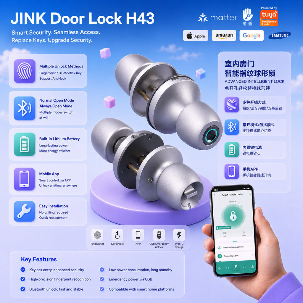 JINK Door Lock H43 — standardized 1x1 media