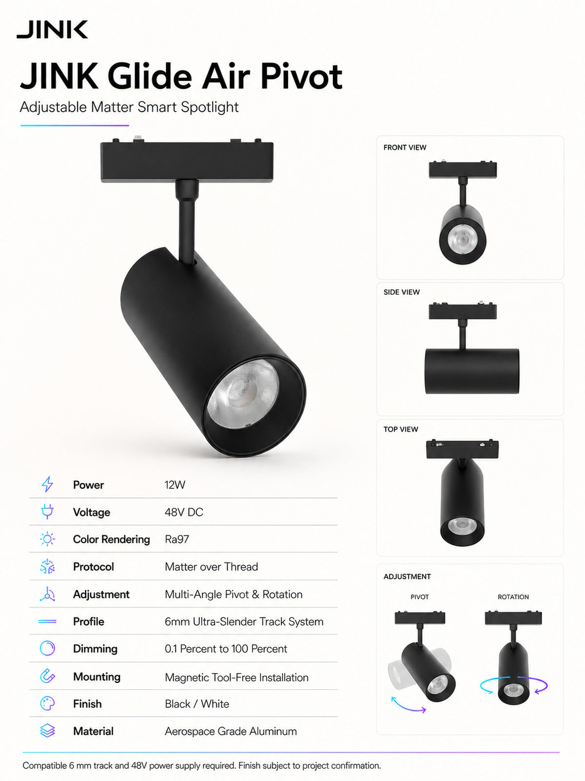 JINK Glide Air Pivot specifications — standardized 3x4 media
