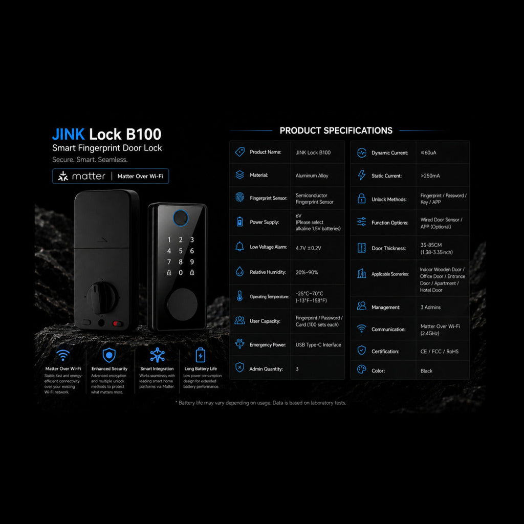 JINK Door Lock B100 — standardized 1x1 media