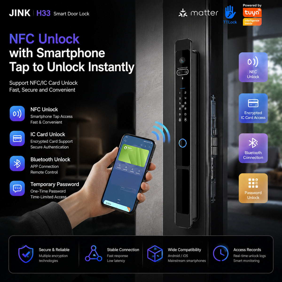JINK Door Lock H33 — standardized 1x1 media