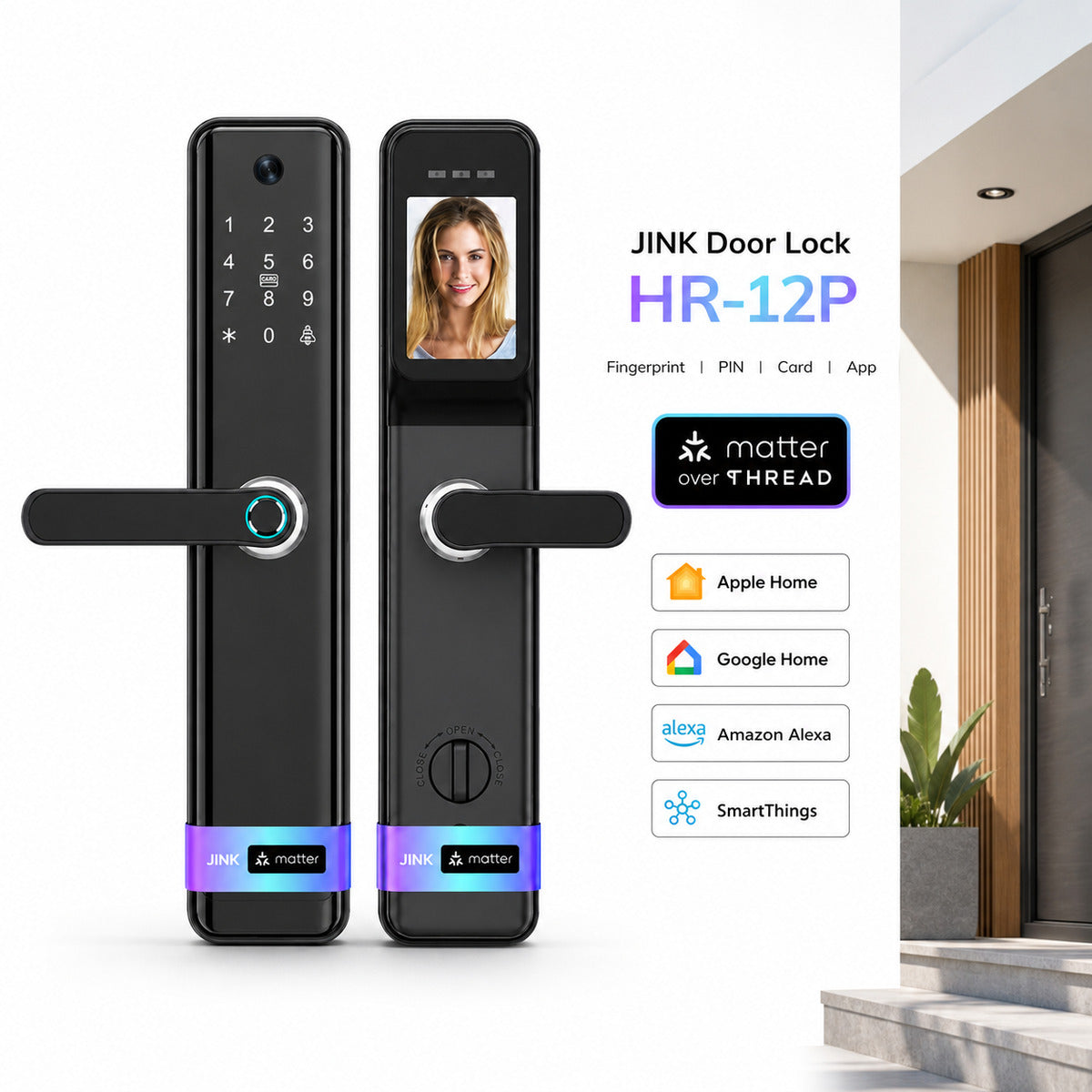 JINK Door Lock HR-12P Matter over Thread smart lock — standardized 1x1 media