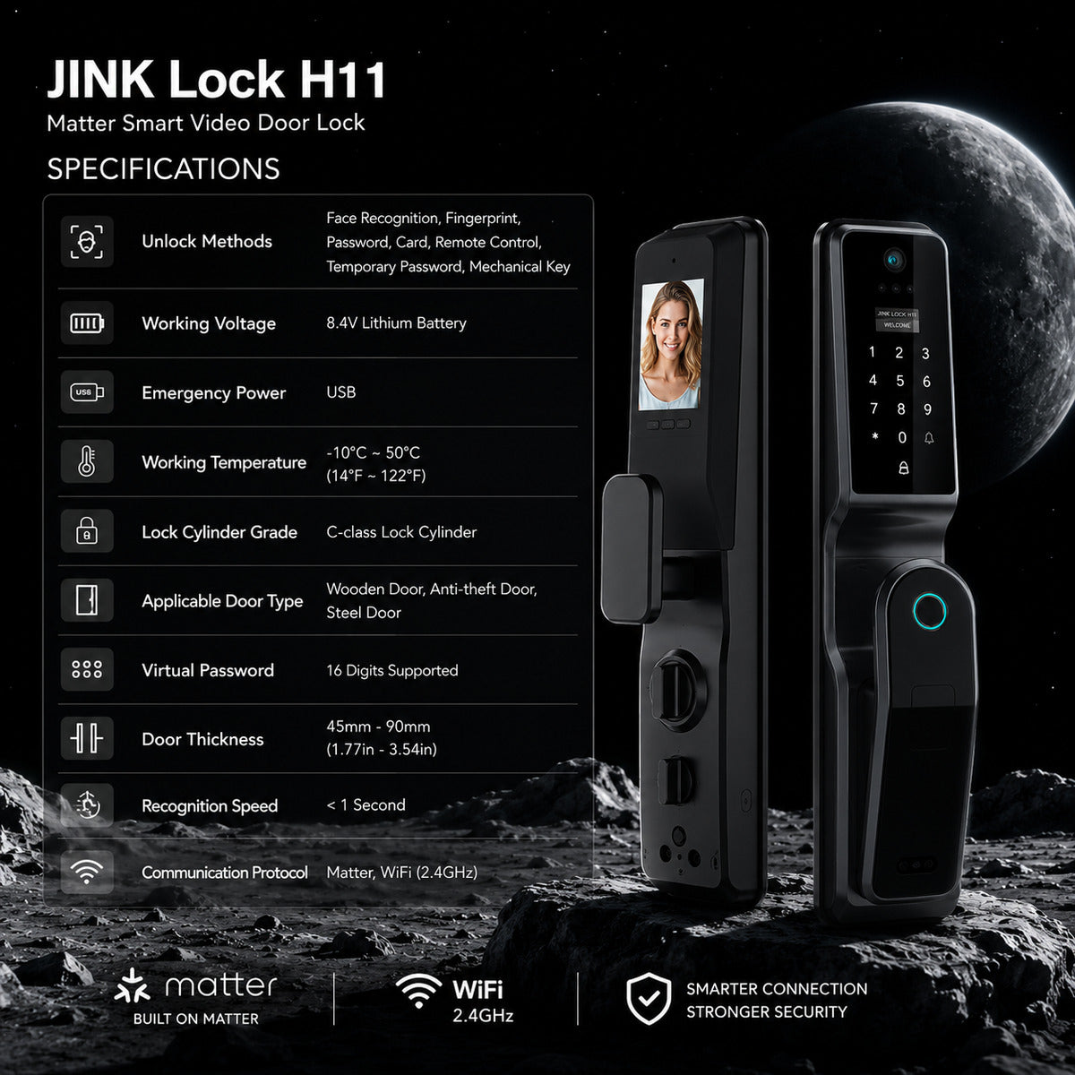 JINK Door Lock P8 — standardized 1x1 media