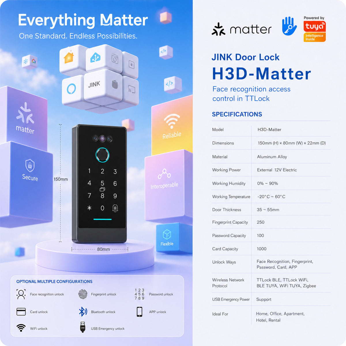 JINK Door Lock H3D — standardized 1x1 media