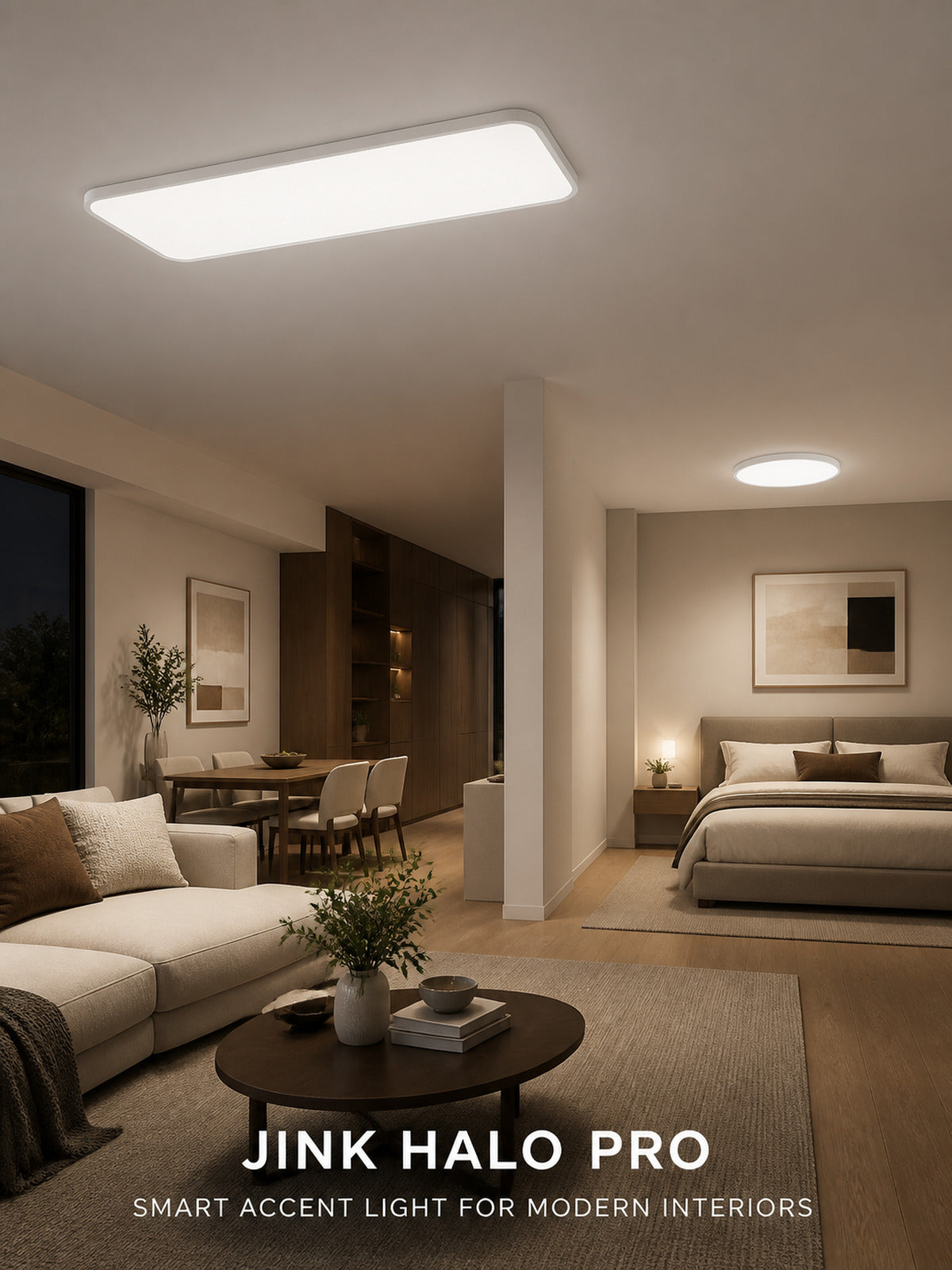 JINK Halo Pro smart accent ceiling light modern interior scene — standardized 3x4 media