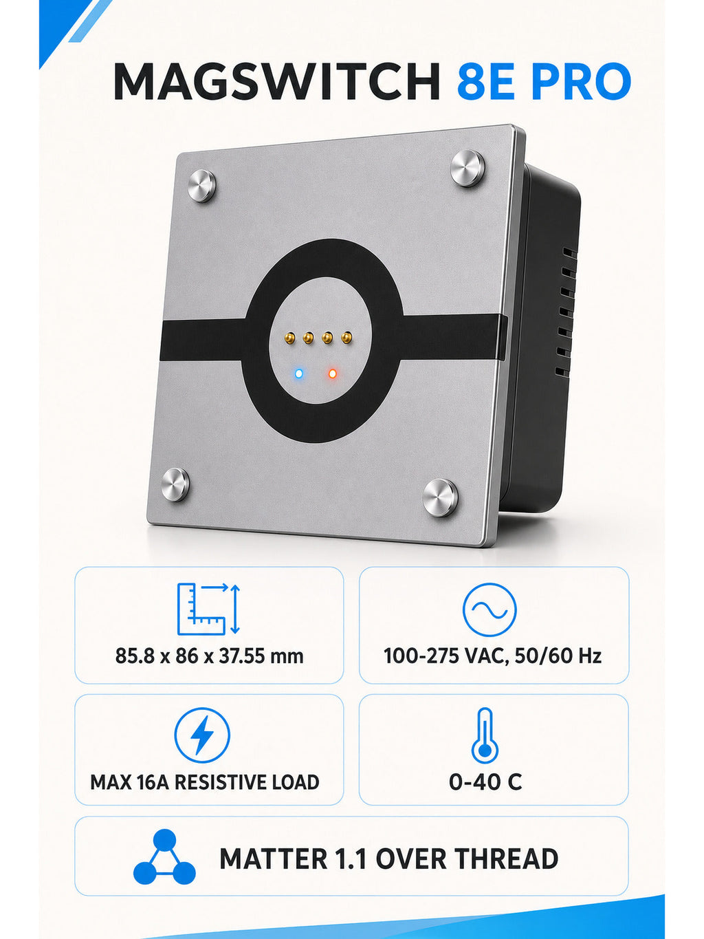 JINK MagSwitch 8E Pro technical specifications — standardized 3x4 media