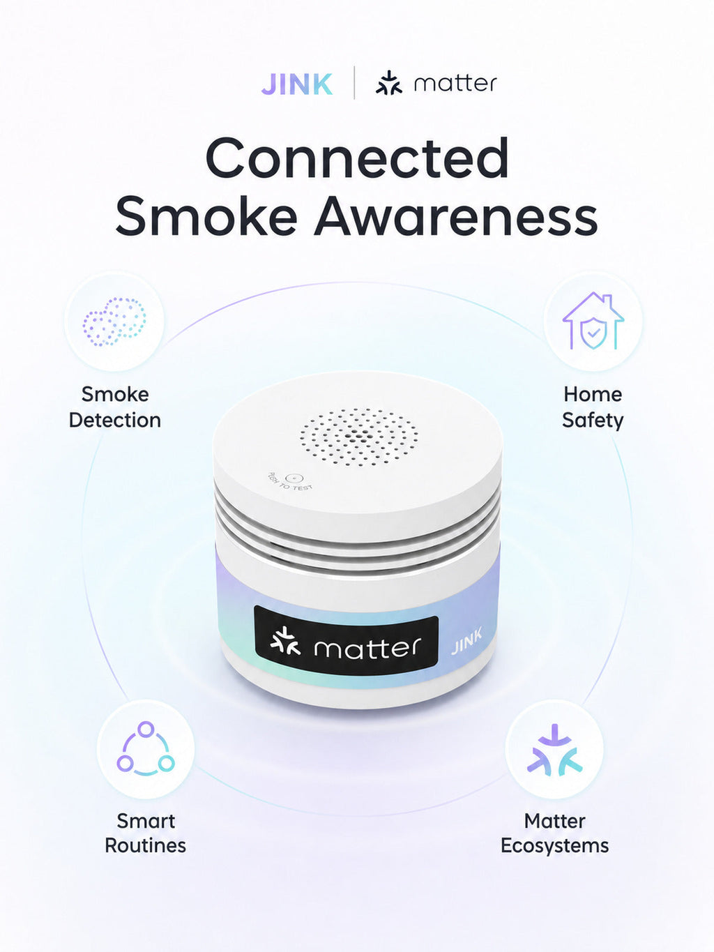 JINK Smoke Sensor connected smoke awareness benefits — standardized 3x4 media