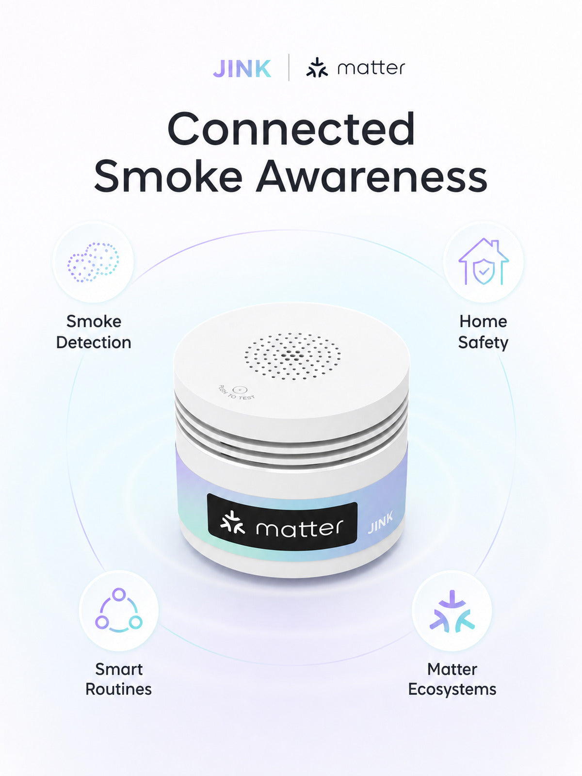 JINK Smoke Sensor connected smoke awareness benefits — standardized 3x4 media