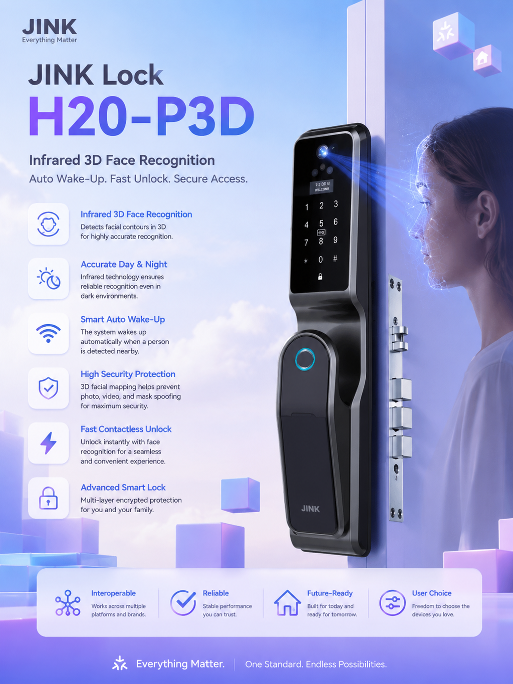 JINK DOOR LOCK H20-P3D