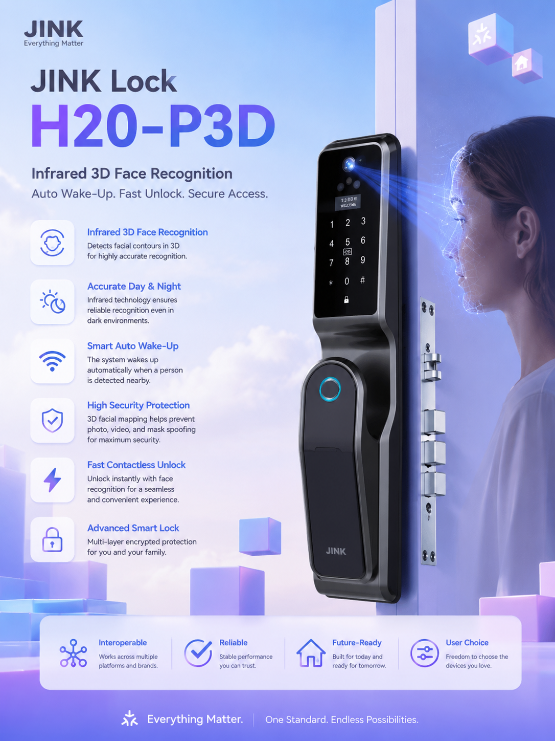 JINK DOOR LOCK H20-P3D