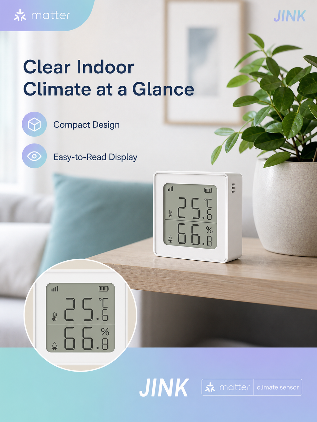 JINK Climate Sensor display and compact design
