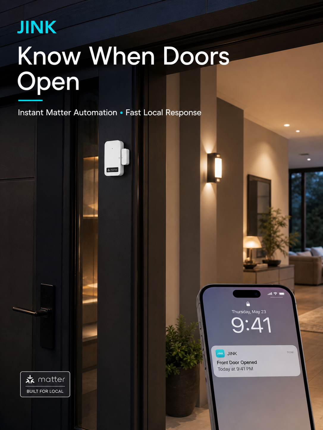 JINK Door and Window Sensor instant open alert lifestyle