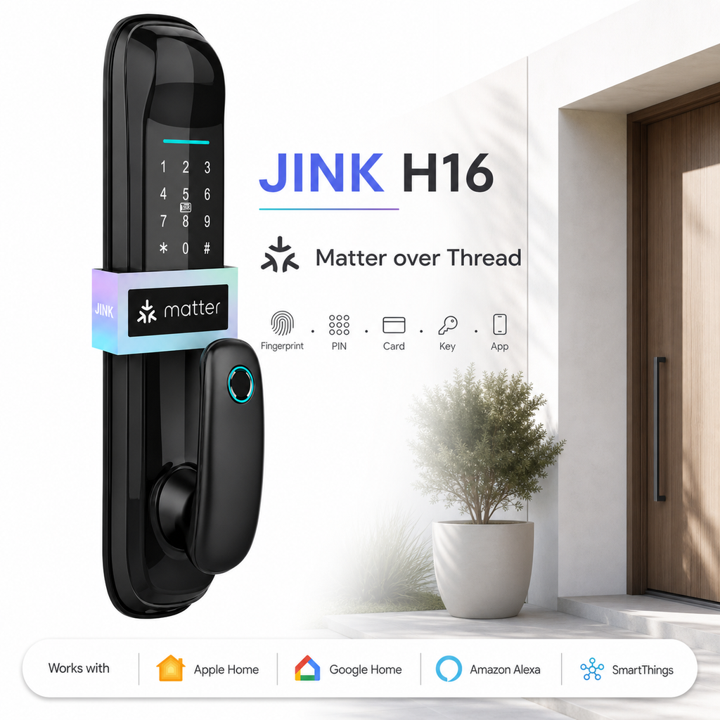 JINK H16 Matter over Thread smart mortise door lock integrated product scene and platform compatibility