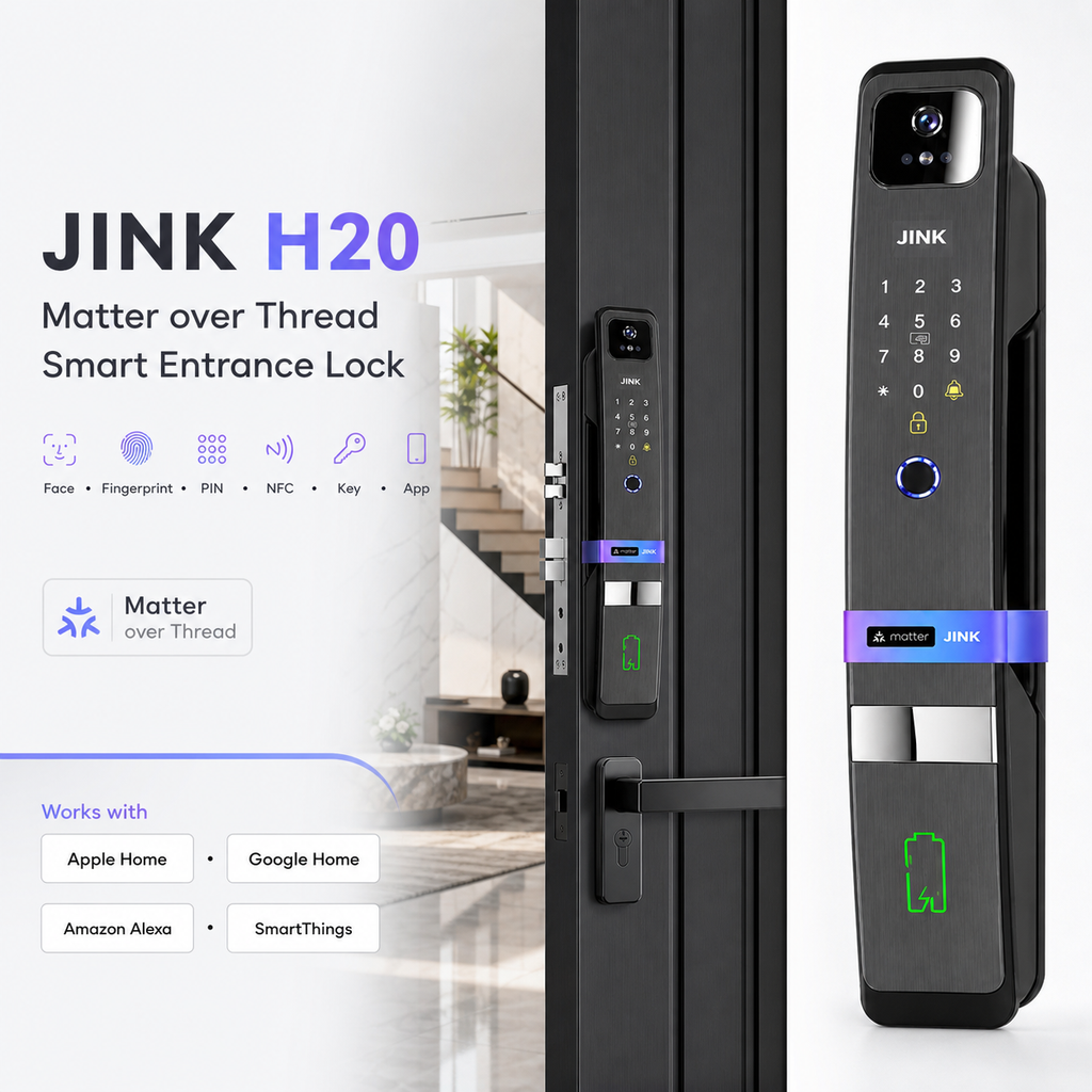 JINK H20 Matter over Thread smart entrance lock integrated hero