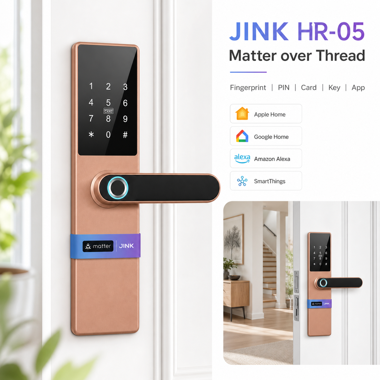 JINK HR-05 Matter over Thread smart door lock integrated product and platform main image