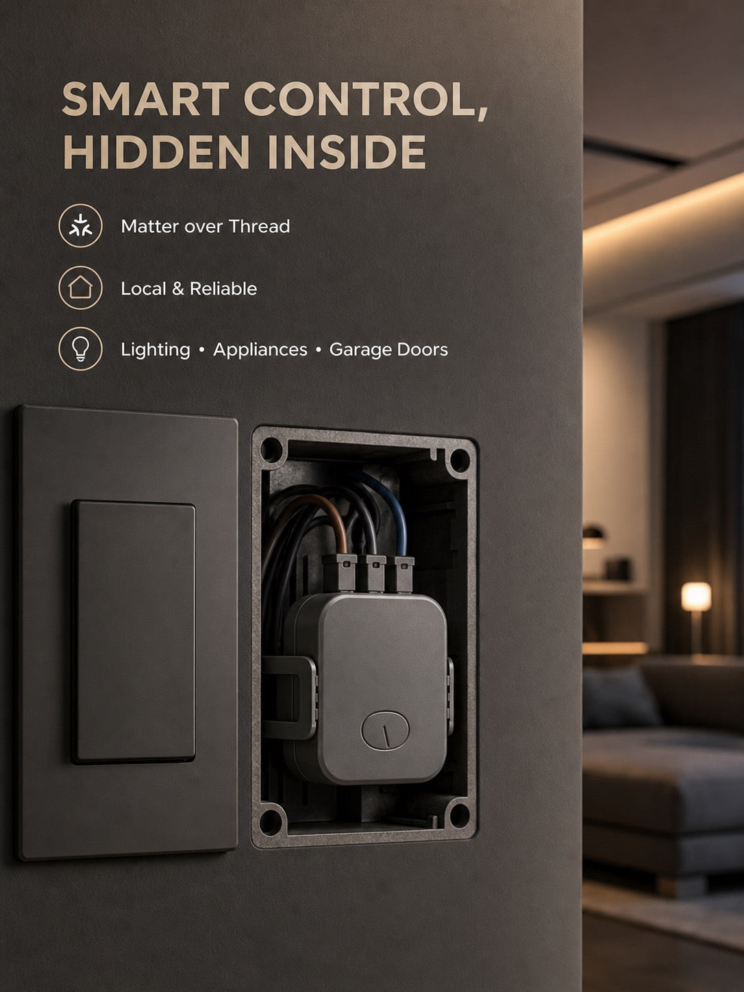 JINK Relay Module hidden wall-box installation scene