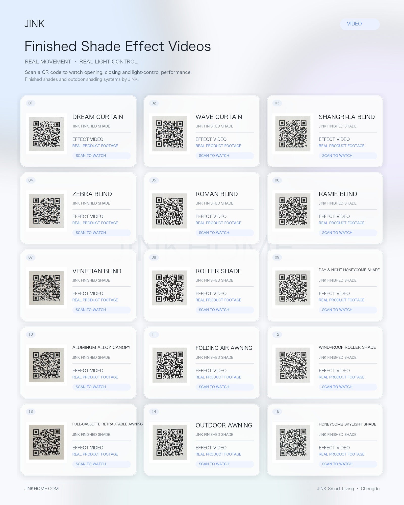 JINK finished shades effect video QR guide