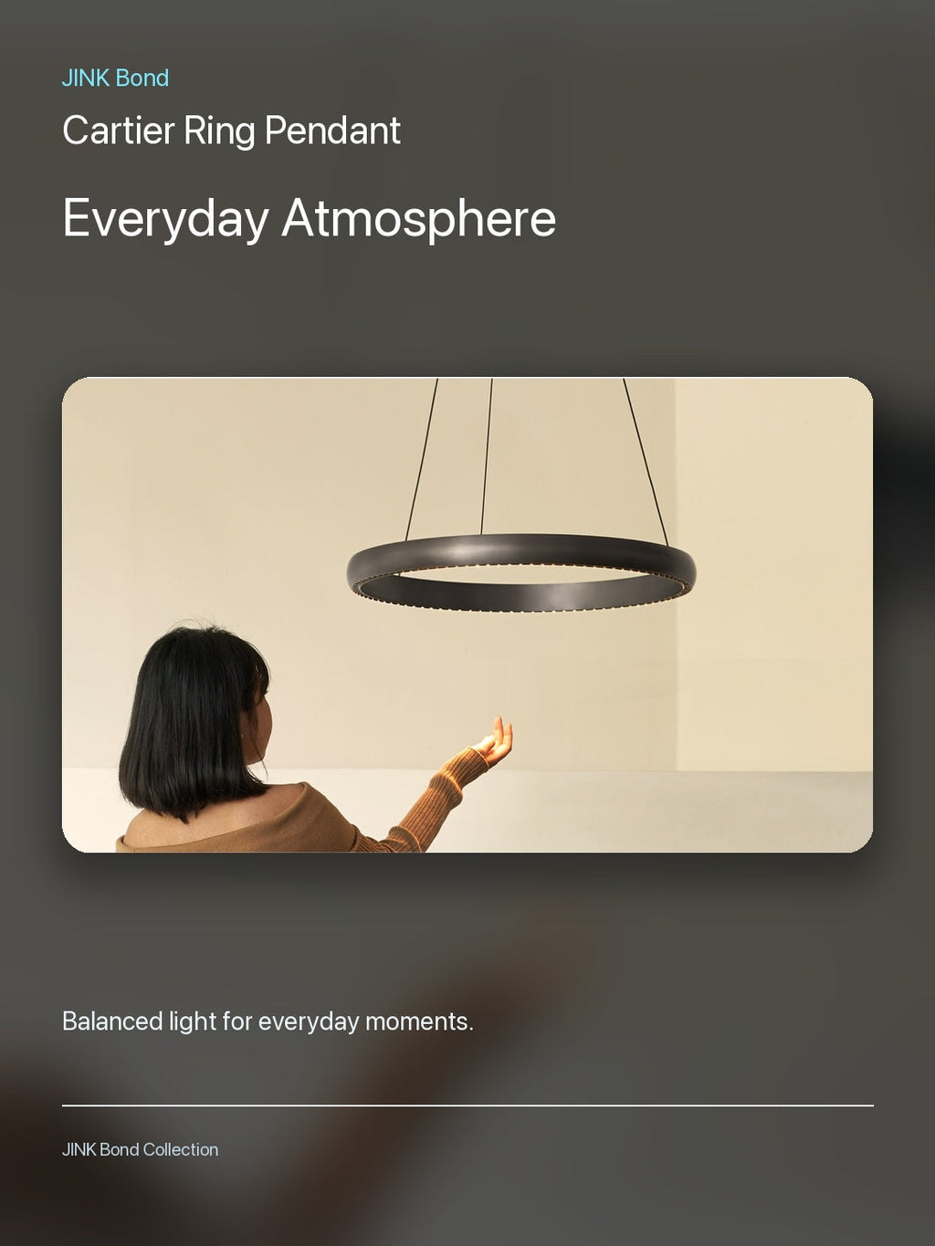 JINK Bond Cartier Ring Pendant creating warm ambient light