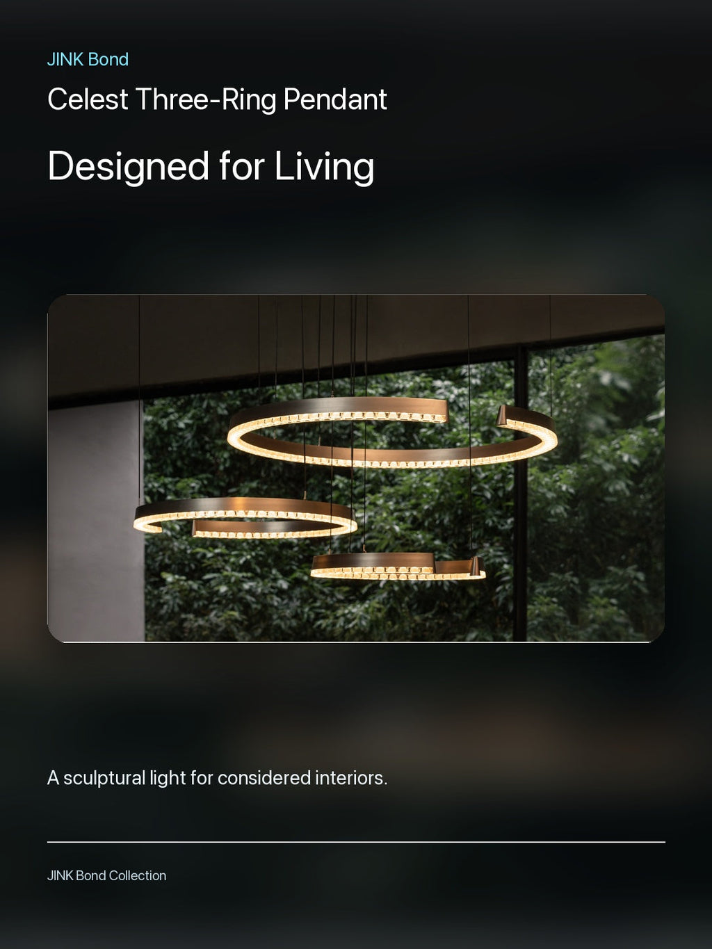 JINK Bond Celest Three-Ring Pendant in a modern interior