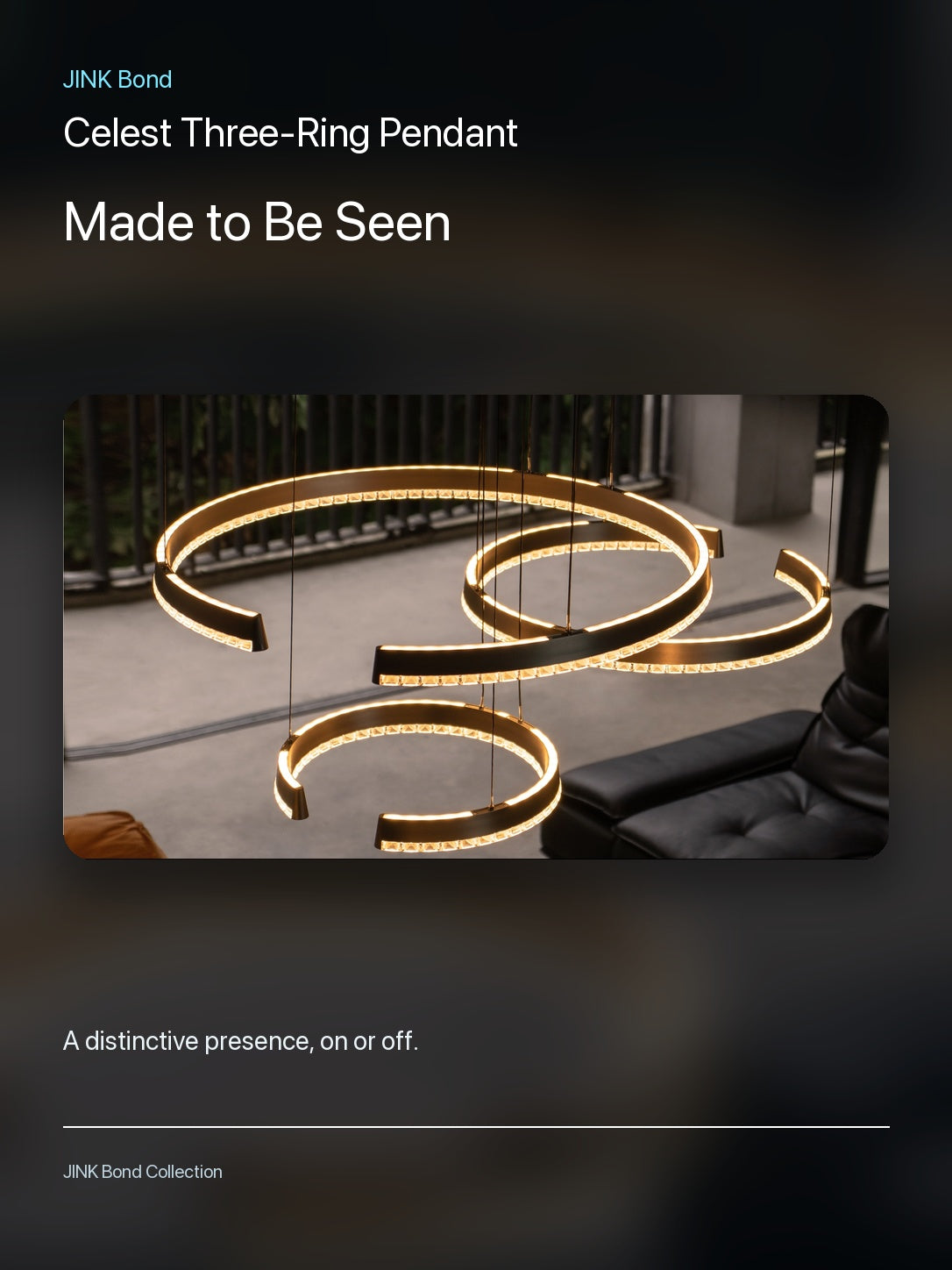JINK Bond Celest Three-Ring Pendant in an additional room setting