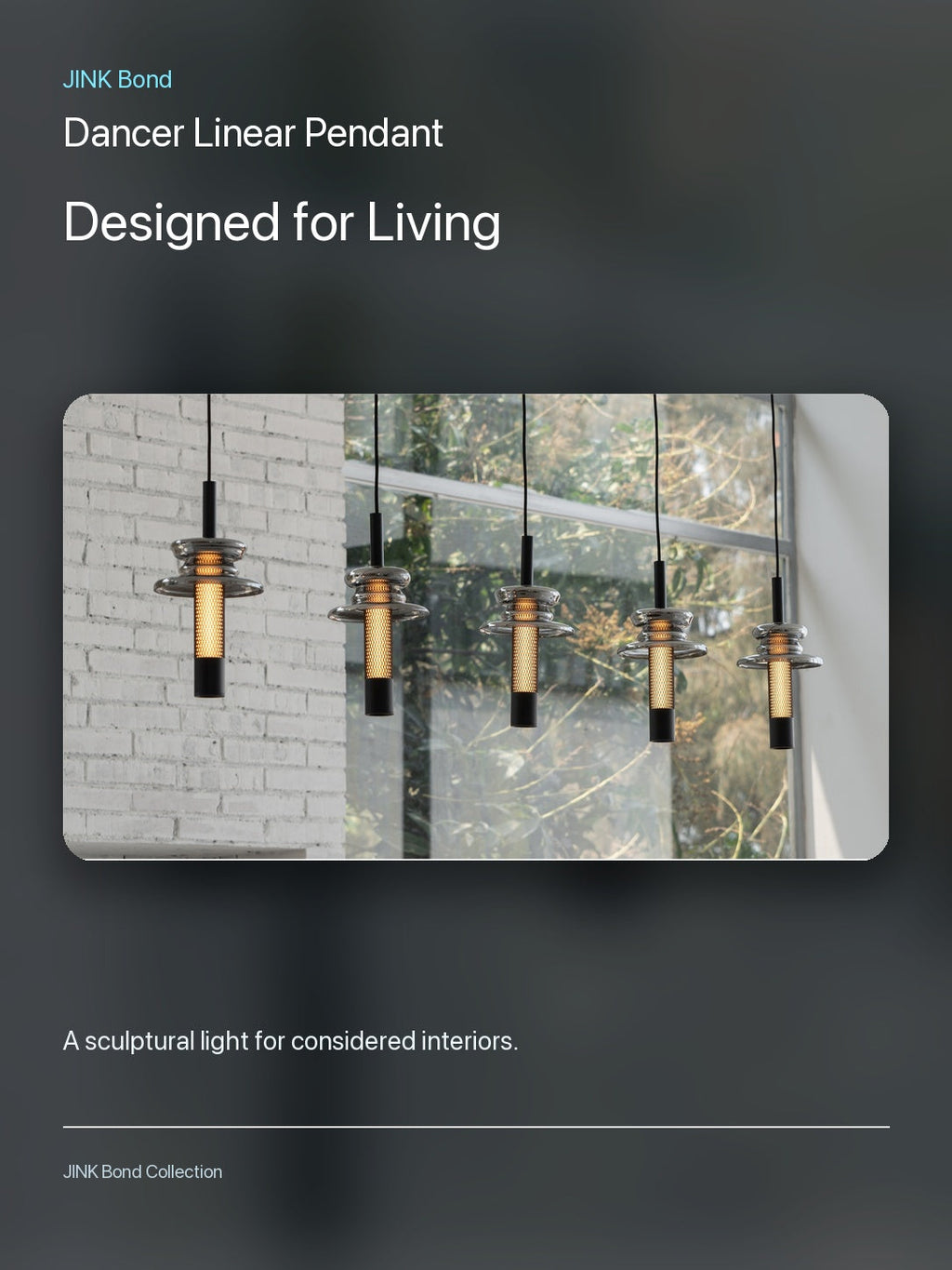 JINK Bond Dancer Linear Pendant in a modern interior