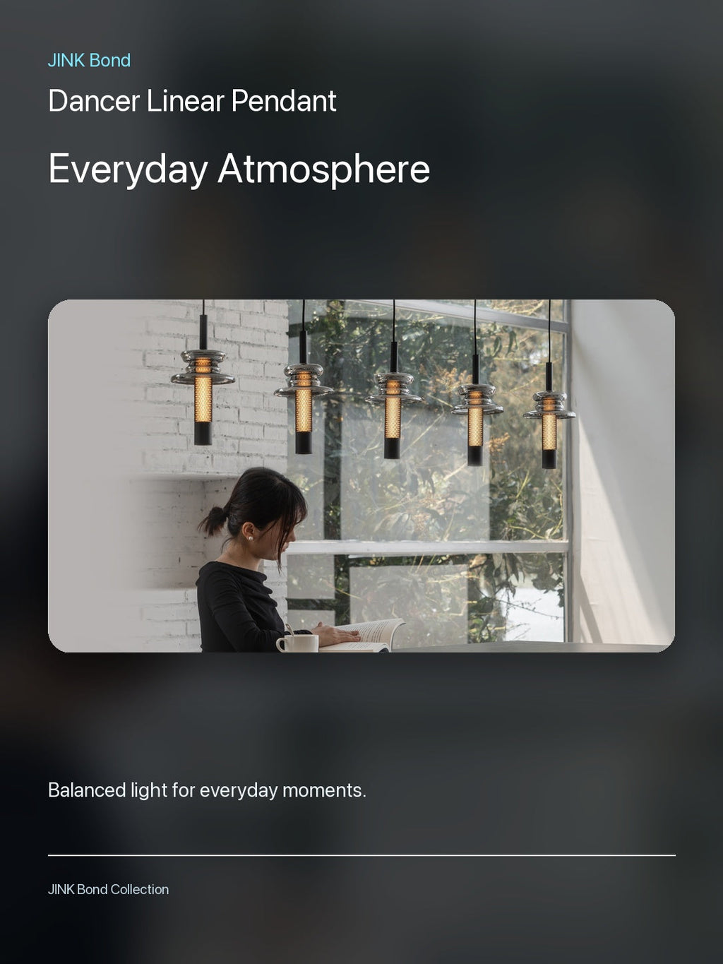 JINK Bond Dancer Linear Pendant creating warm ambient light