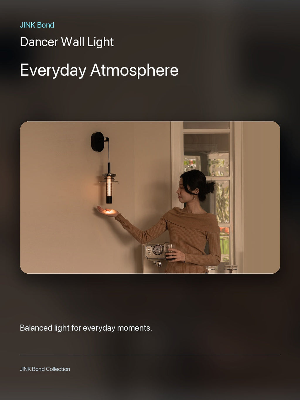 JINK Bond Dancer Wall Light creating warm ambient light