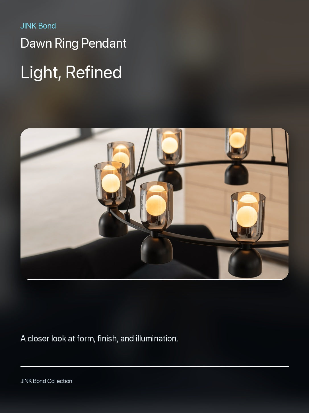 JINK Bond Dawn Ring Pendant lighting and material detail