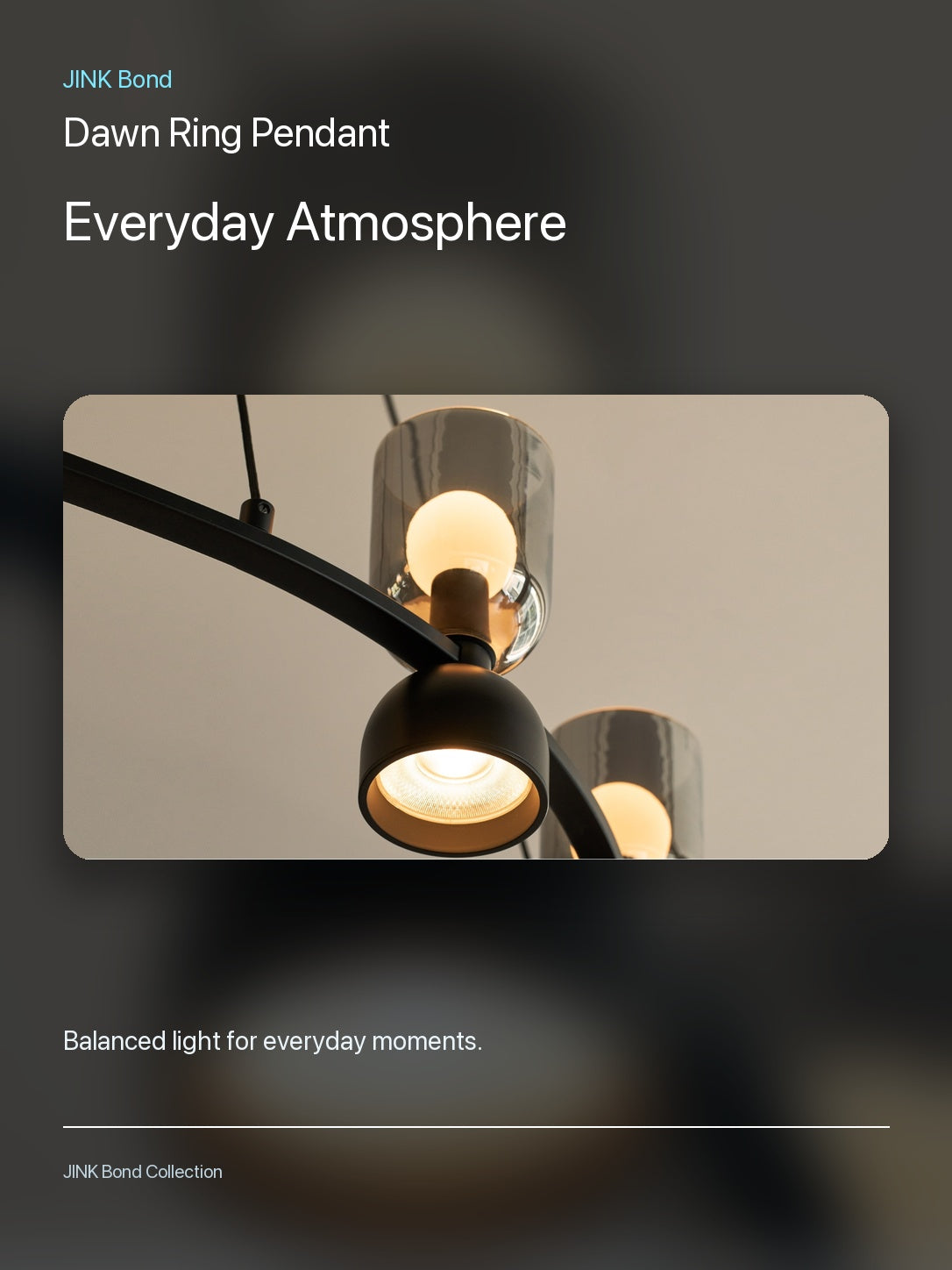 JINK Bond Dawn Ring Pendant creating warm ambient light