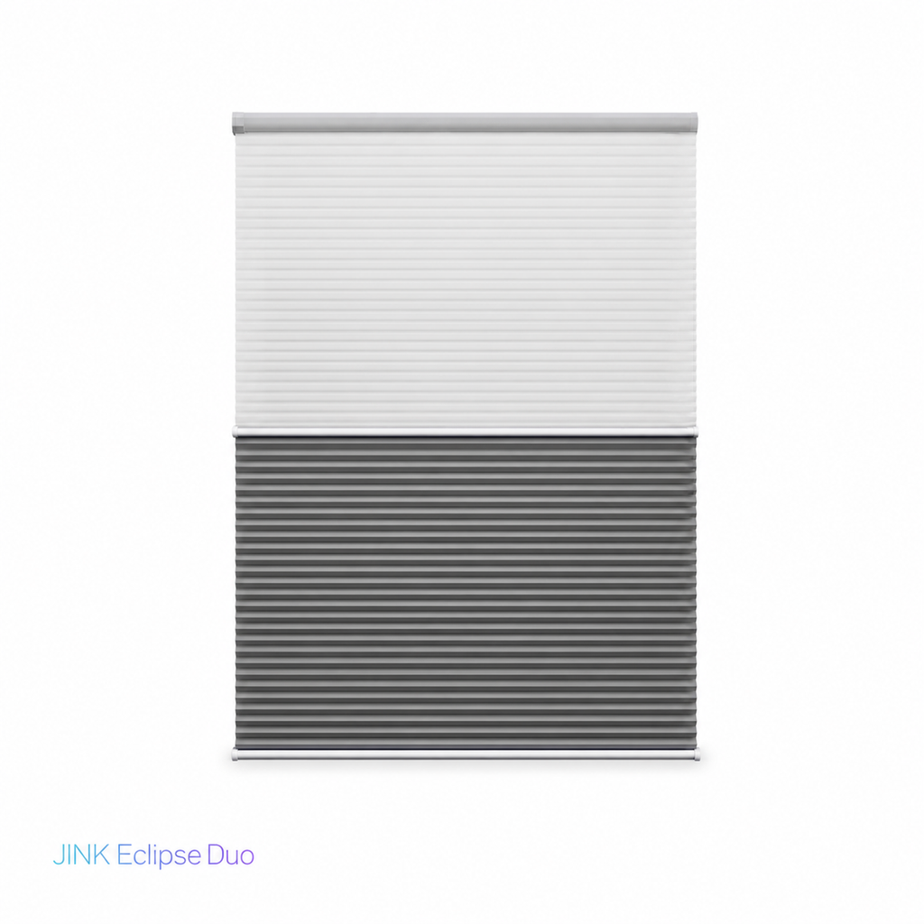 JINK Eclipse Duo day and night honeycomb shade on white