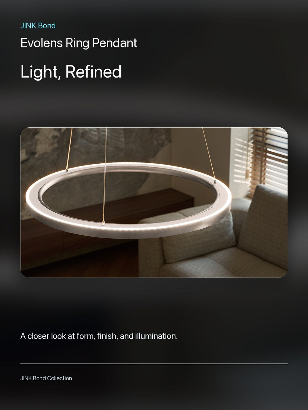 JINK Bond Evolens Ring Pendant lighting and material detail