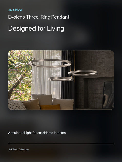 JINK Bond Evolens Three-Ring Pendant in a modern interior