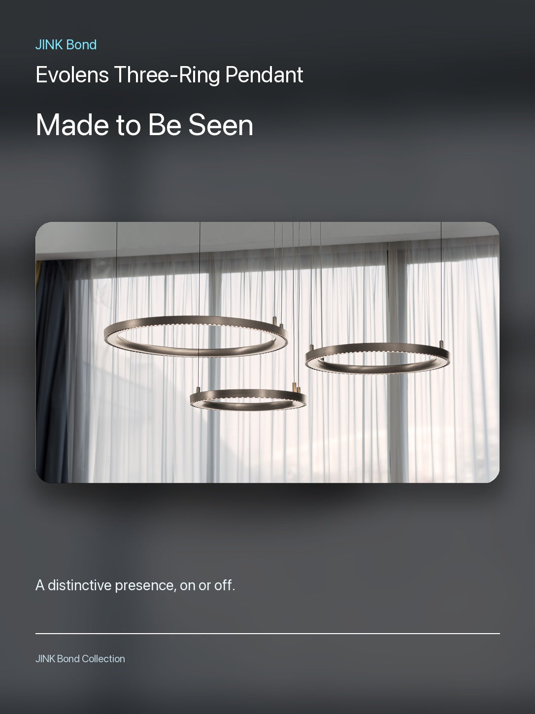 JINK Bond Evolens Three-Ring Pendant in an additional room setting