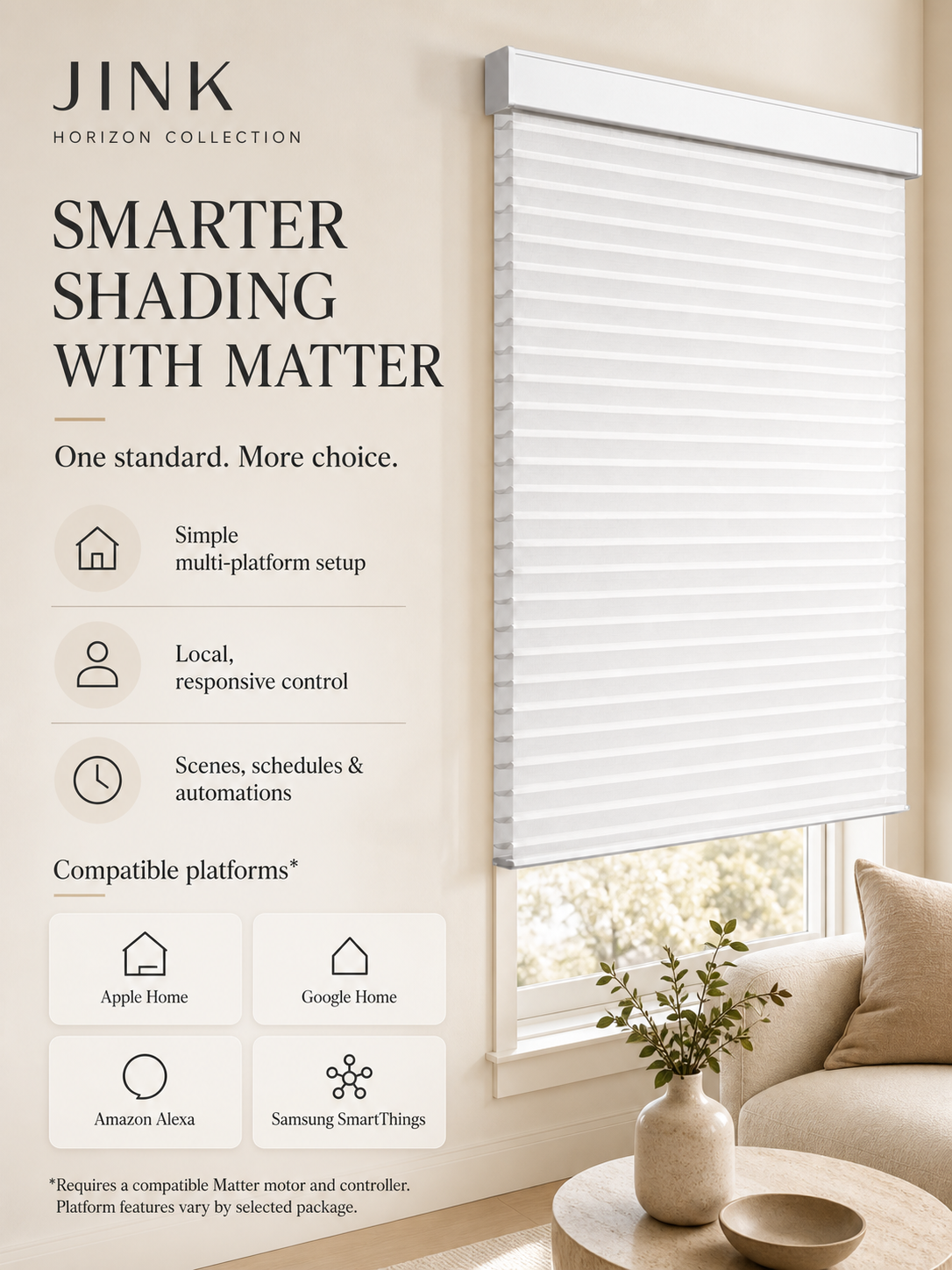 JINK Horizon compatible Matter motor benefits and supported platforms