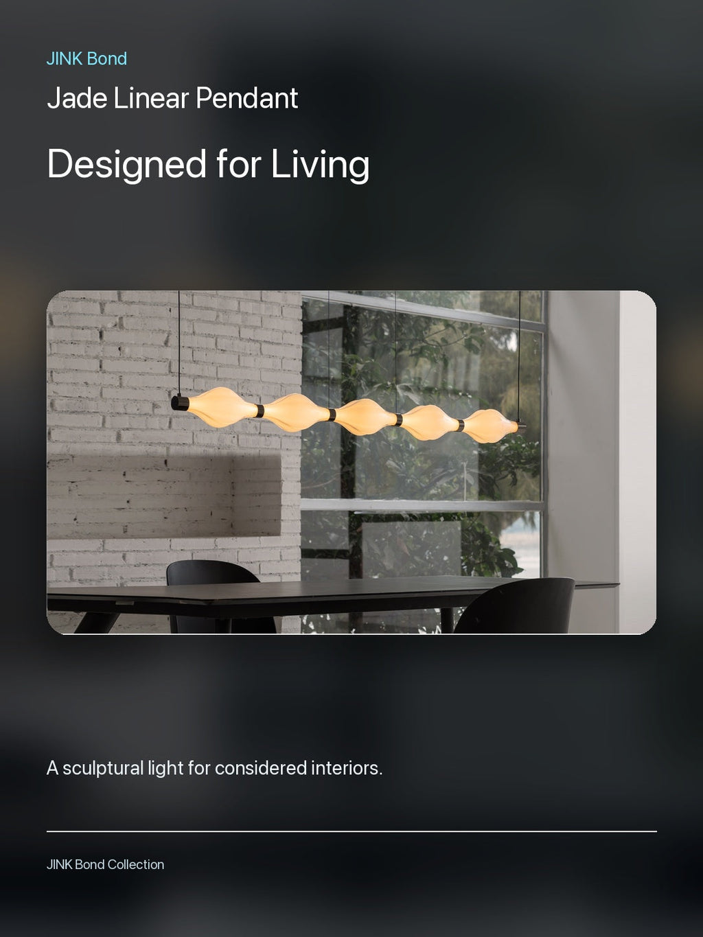 JINK Bond Jade Linear Pendant in a modern interior