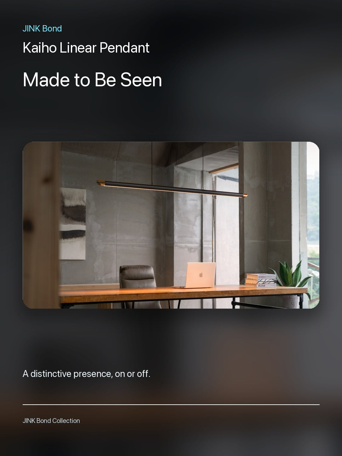 JINK Bond Kaiho Linear Pendant in an additional room setting