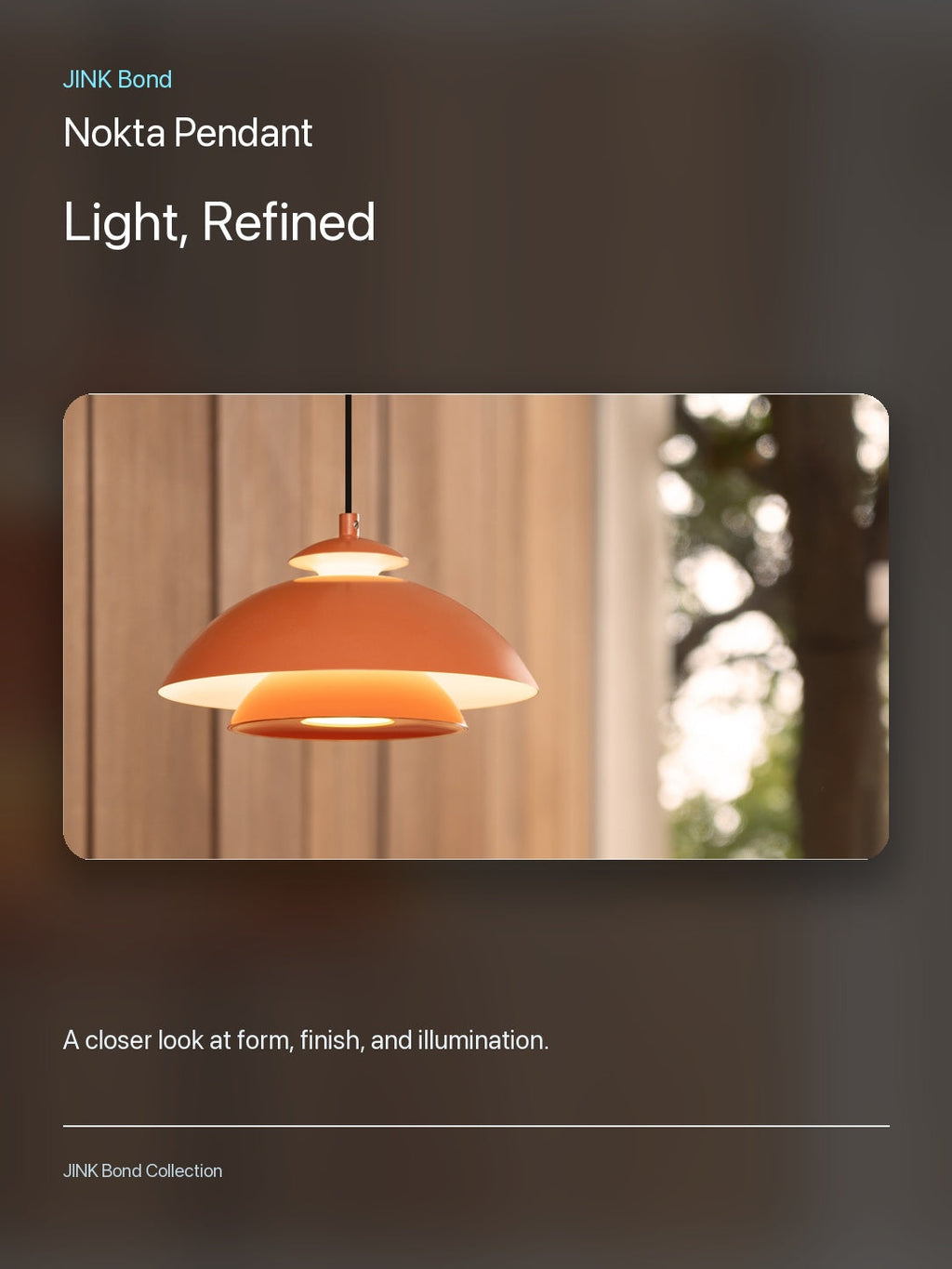 JINK Bond Nokta Pendant lighting and material detail