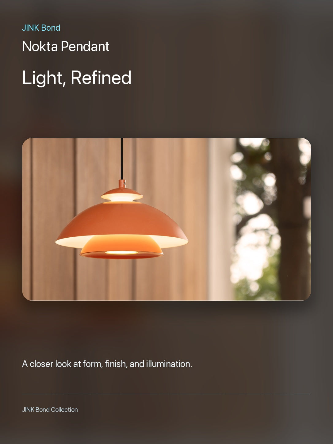 JINK Bond Nokta Pendant lighting and material detail