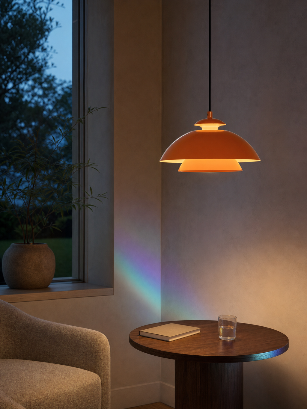 JINK Bond Nokta Pendant in a calm evening reading space