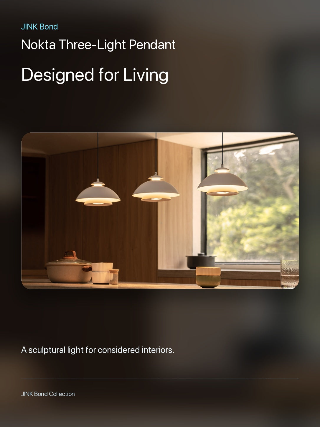 JINK Bond Nokta Three-Light Pendant in a modern interior
