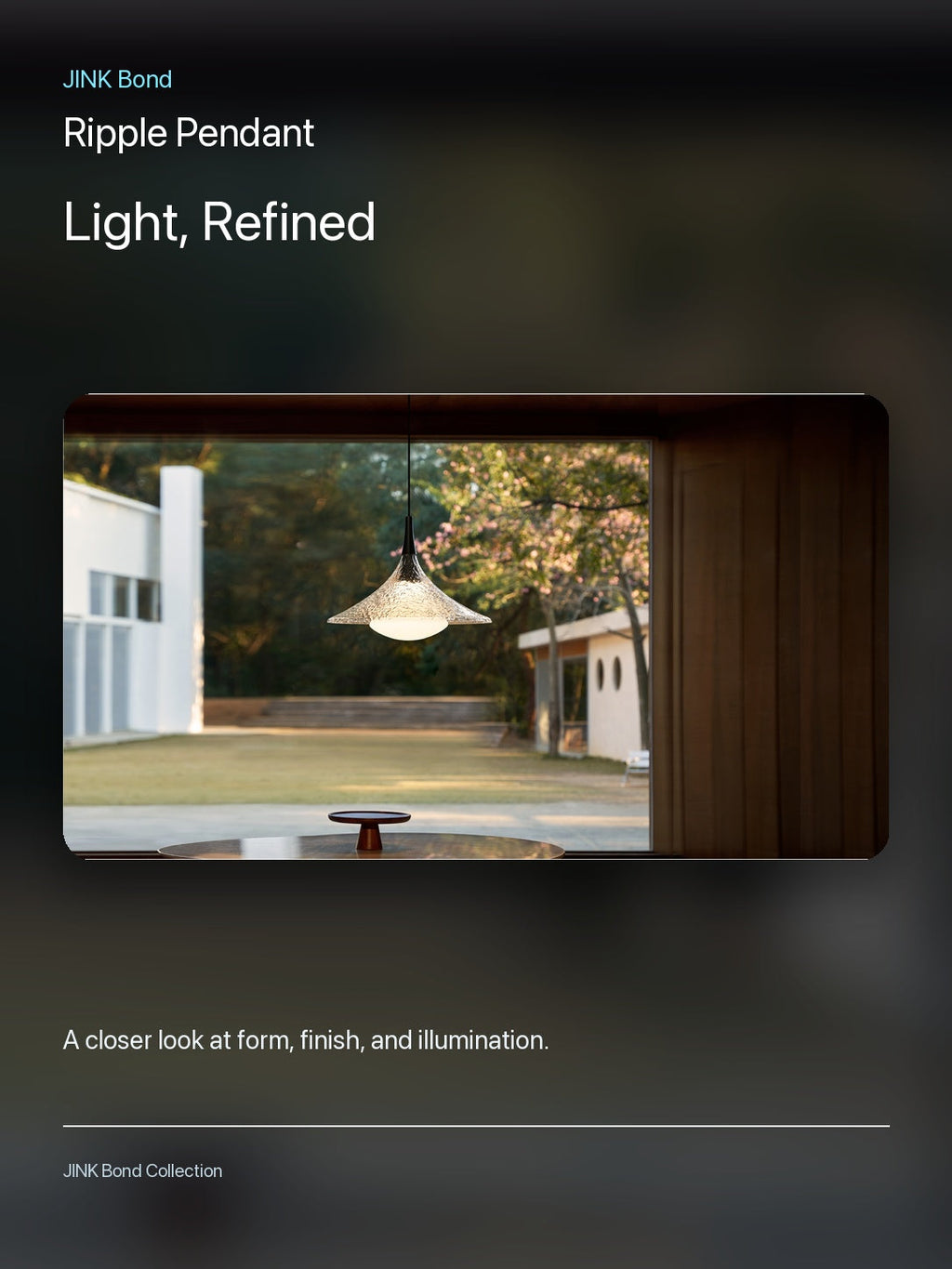 JINK Bond Ripple Pendant lighting and material detail