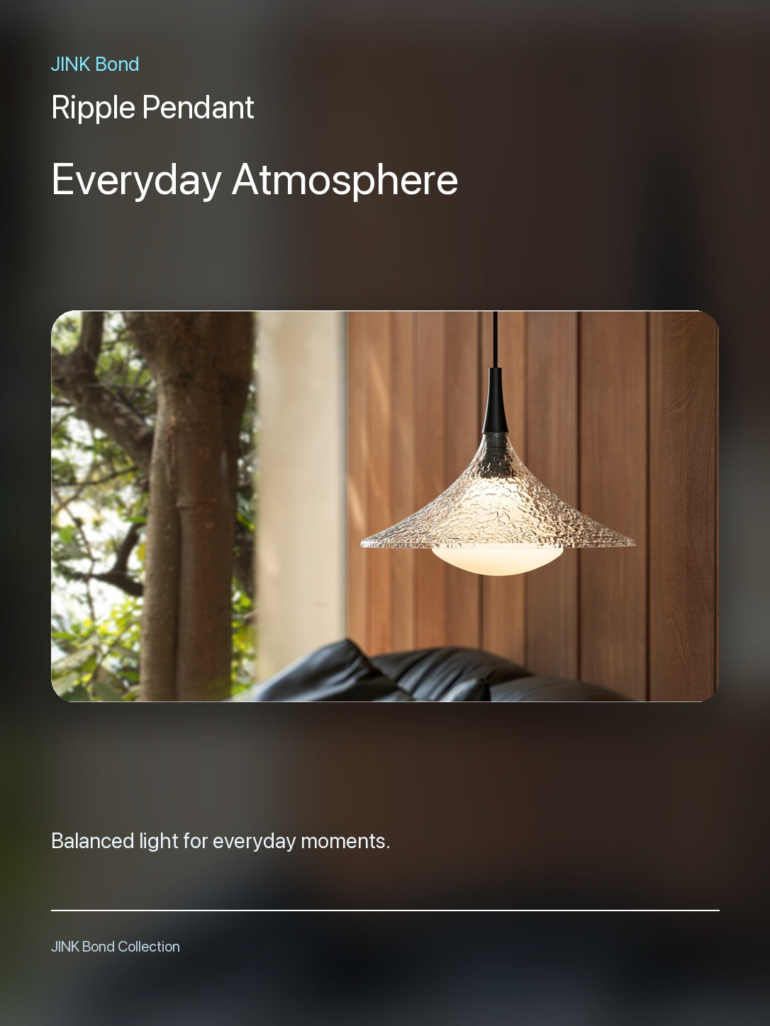 JINK Bond Ripple Pendant creating warm ambient light
