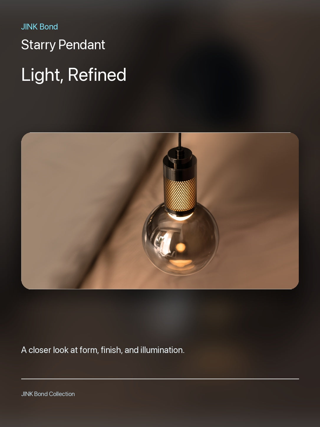 JINK Bond Starry Pendant lighting and material detail